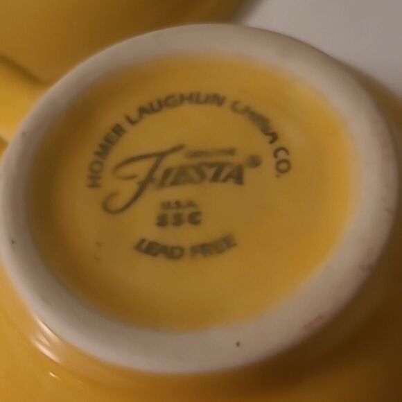 - Fiestaware Yellow Cup and Saucer Set - Picture 9 of 9